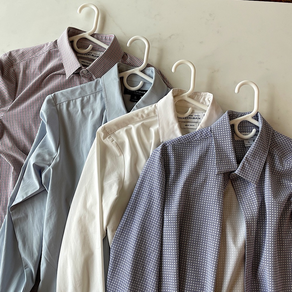 Mizzen + Main Dress shirts. Mens size medium athletic fit.